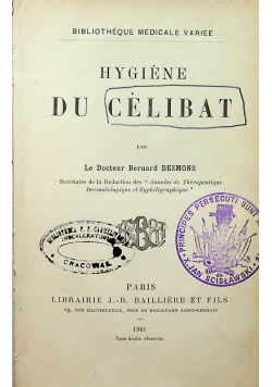 Hygiene du Celibat 1901 r.