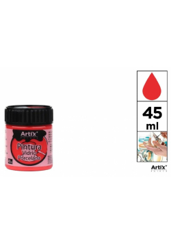 Farba do szkła i ceramiki 45ml czerwona (6szt)
