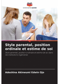 Style parental, position ordinale et estime de soi