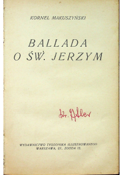Ballada o Św Jerzym 1928 r