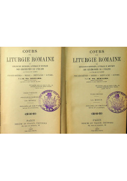 Cours de Liturgie romaine 2 tomy 1898 r