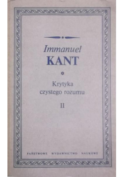 Kant krytyka czystego rozumu II