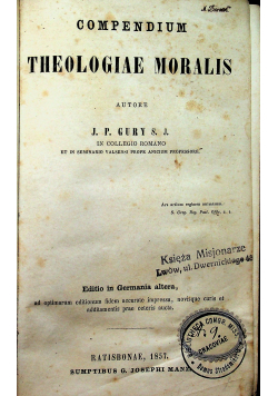 Theologiae Moralis 1857 r