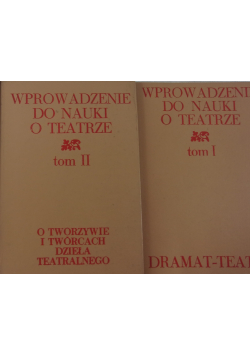 Wprowadzenie do nauki o teatrze,zestaw trzech tomów