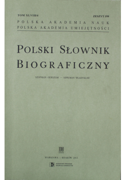 Polski Słownik Biograficzny zeszyt 199