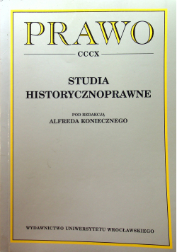 Prawo CCCX Studia Historycznoprawne