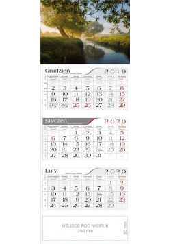 Kalendarz 2020 Trójdzielny Nad rzeką CRUX