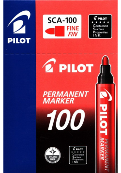 Marker permanentny SCA-100 Czerwony 12 sztuk