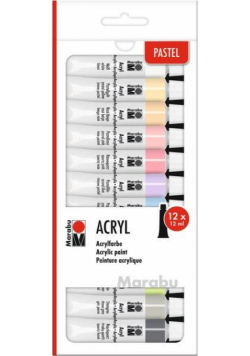 Farby akrylowe pastelowe 12ml 12 kolorów