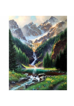 Malowanie po numerach - 40x50cm Potok w górach