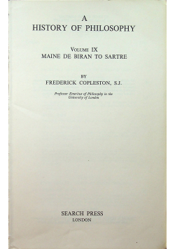 A history od philosophy volume IX