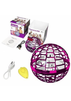 Kula latająca flynova sterowana ręką LED 10cm róż
