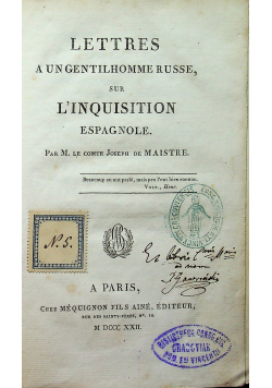 Lettres a un Gentilhomme Russe 1822 r