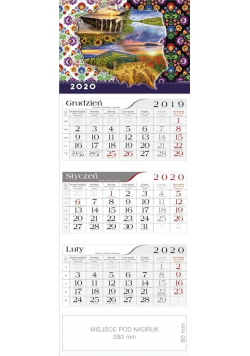 Kalendarz 2020 Trójdzielny Polska CRUX