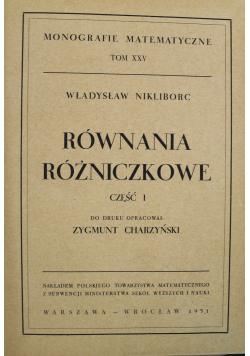 Równania różniczkowe Część 1