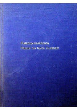 Festkorperreaktionen Chemie des festen Zustandes