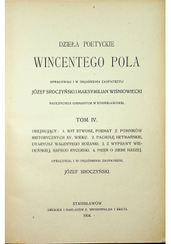 Pol Dzieła Poetyckie Tom IV 1904 r.