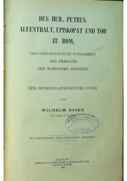 Des heil petrus aufenthalt 1889 r.