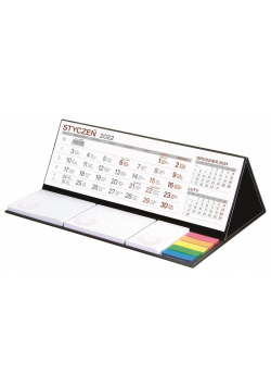 Kalendarz 2022 biurkowy z notesem MAXI czarny
