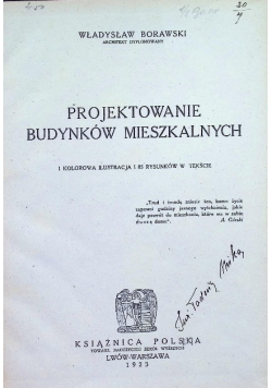 Projektowanie budynków mieszkalnych 1923 r.