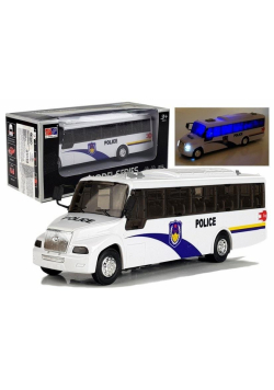 Bus policyjny ze światłem biały