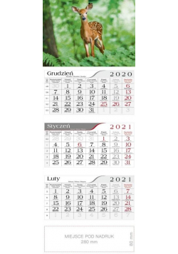 Kalendarz 2021 Trójdzielny Sarna CRUX