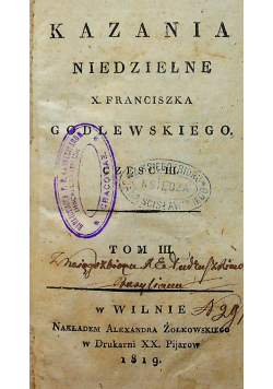 Kazania niedzielne tom 3 część 3 1819 r.