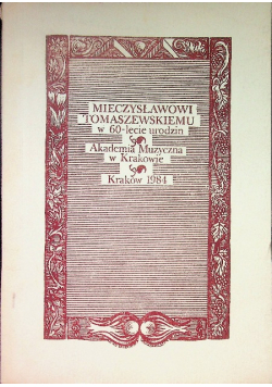Mieczysławowi Tomaszewskiemu w 60-lecie urodzin