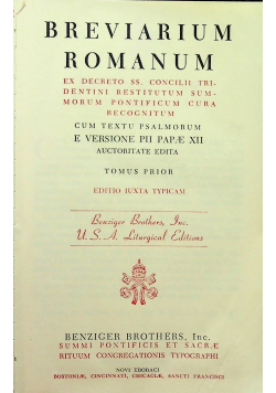 Breviarium Romanum Tomus Prior
