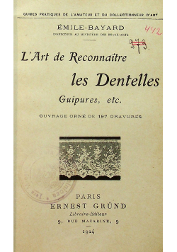 LArt de Reconnaitre les Dentelles 1924 r.