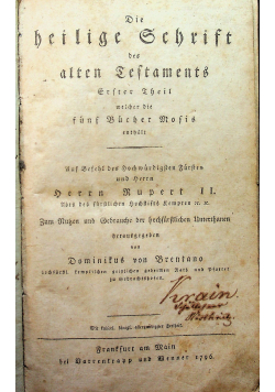 Die heilige Schrist des Alten und neuen Testamentest 1796 r