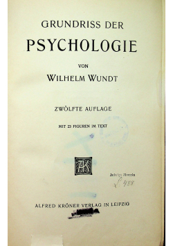 Grundriss der psychologie 1913r