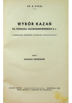 Wybór kazań Ks Tomasza Młodzianowskiego 1935 r.