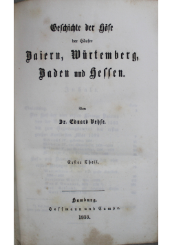 Geschichte der gofe Baiern, Wurtemberg baden und hessen, 1953r. 3 w 1