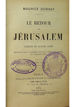 Le Retour Jerusalem 1904r.