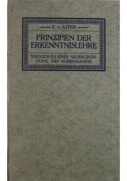 Prinzipien der Erkenntnislehre 1913 r.
