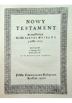 Nowy testament reprint z 1593 r.