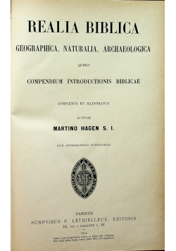 Realia Biblica Geographica Naturalia Archaeologica 1914 r.
