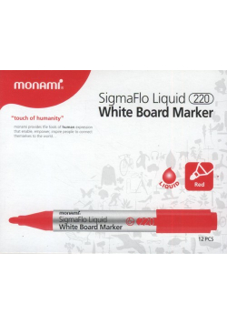 Marker do tablic Monami SigmaFlo 220 czerwony 12 sztuk