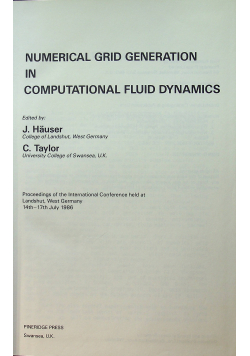 Numerical grid generation in computational fluid dynamics