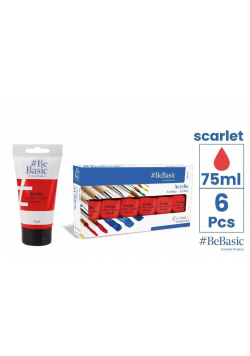 Farba akrylowa - czerwień szkarłatna 75ml (6szt)