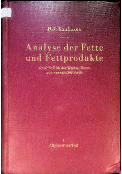 Analyse Der Fette Und Fettprodukte