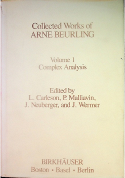 Collected works of arne beurling volume 1