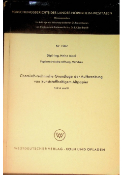 Chemisch-technische Grundlage der Aufbereitung von kunststoffhaltigem Altpapier