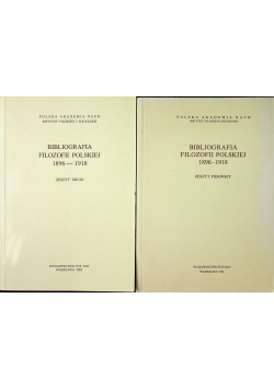 Bibliografia filozofii polskiej 1896 1918 2 Zeszyty