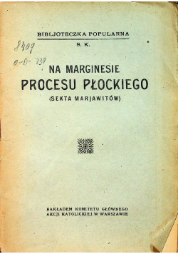 Na marginesie Procesu Płockiego 1929 r.