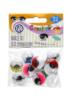 Oczy samoprzylepne z rzęsami 20 mm Primabalerina