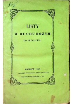 Listy w duchu bożym do przyjaciół, 1850 r.
