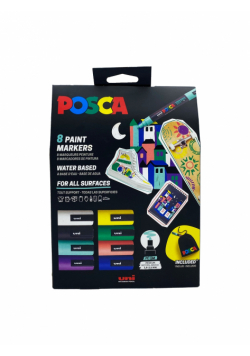 Zestaw markerów PC-5m Posca Uni 8szt.z torebką materiałową gratis