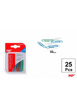Spinacz biurowy 50mm 25szt Kolorowe